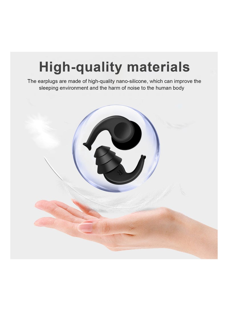 3 Pairs of Soft Silicone Earplugs for Sleep - Reusable Noise Cancelling Earplugs, Waterproof Sound Reduction Earbuds for Travel, Shooting, Motorcycling, Concerts, and Swimming. - Image 3