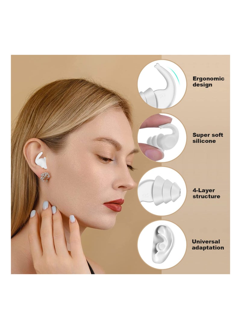 3 Pairs of Soft Silicone Earplugs for Sleep - Reusable Noise Cancelling Earplugs, Waterproof Sound Reduction Earbuds for Travel, Shooting, Motorcycling, Concerts, and Swimming. - Image 2