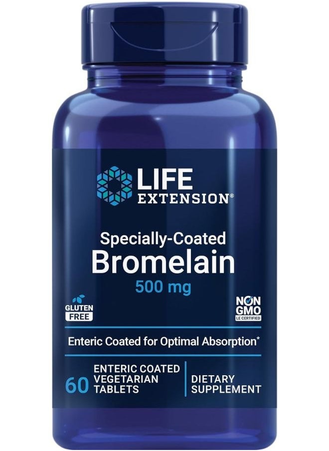 Life Extension Specially-Coated Bromelain 500mg 60 Enteric Coated Tablets  - Image 1