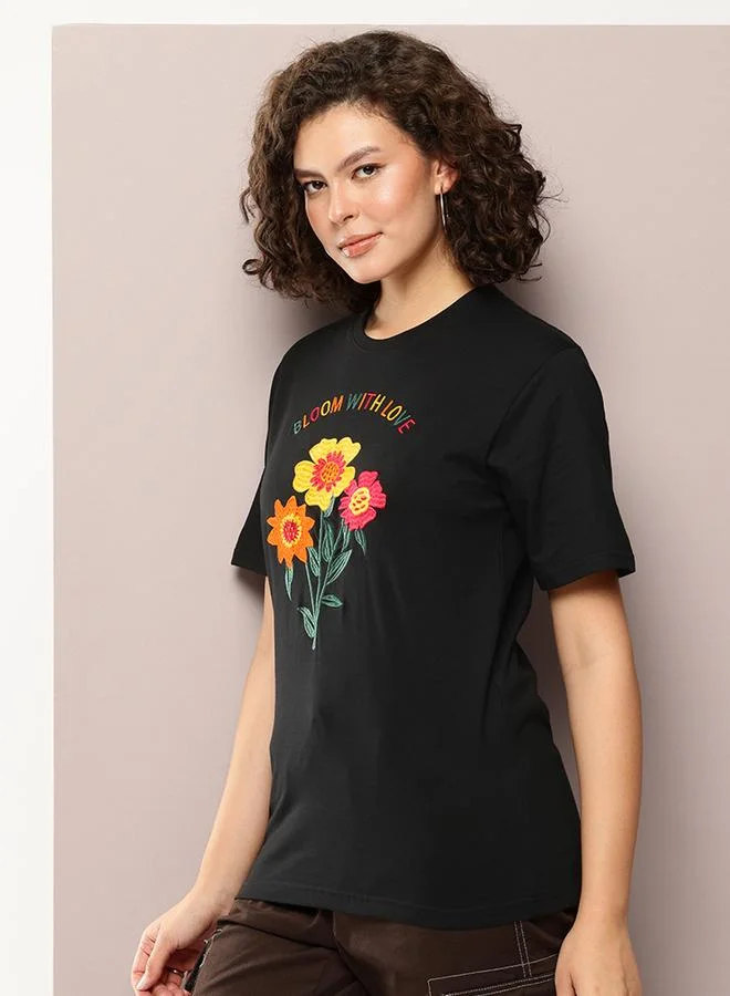 Dillinger Women Oversized Embroidery T-Shirt