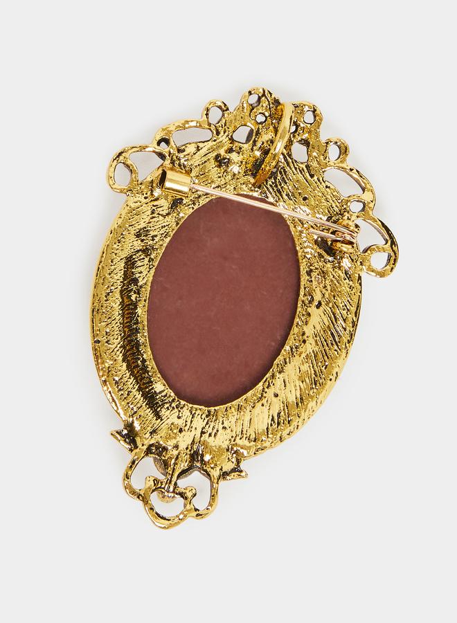 Styli Cameo Brooch with Crystal Accents - Image 2