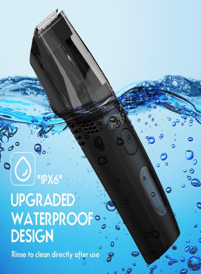ATVOXIS Vacuum Beard Trimmer for Men Rechargeable, IPX6 Waterproof Mustache Trimmer with Adjustable Length Combs (1/25’’-4/5’’), Men’s Electric Stubble Trimmer, Cordless with Built-in Vacuum (Black) - Image 5