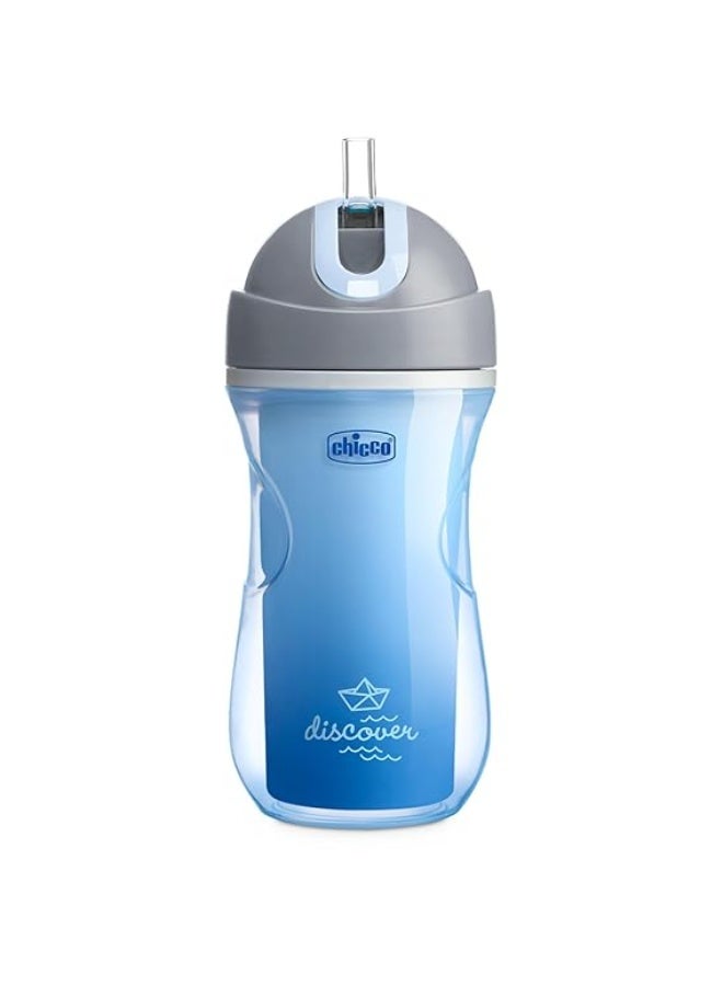 Chicco Mix & Match Sport Cup Insulated BPA-Free Plastic Bottle 14m+ Blue 266ml - Image 1