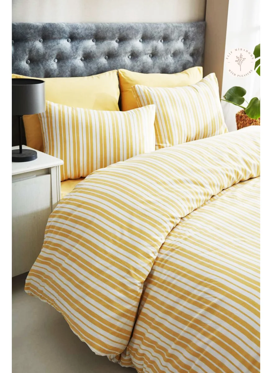 Mirza Home Double Striped Pattern Duvet Cover Set (Duvet Cover + Pillowcase)