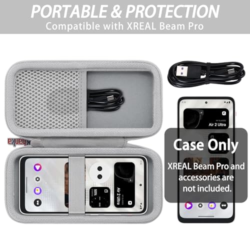 khanka Hard Travel Case Replacement for XREAL Beam Pro,The AR Glasses Spatial Computing Companion(Gray),Case Only. - Image 2