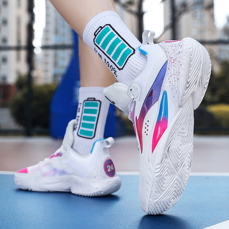 New High-Elastic Sports Shoes, Non-Slip, Wear-Resistant, Mesh, Breathable, High-Top Children'S Sports Training Basketball Shoes, Men'S Models - Image 5