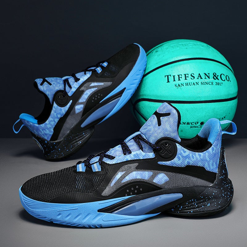 New High-Elastic Sports Shoes, Non-Slip, Wear-Resistant, Mesh, Breathable, High-Top Children'S Sports Training Basketball Shoes, Men'S Models - Image 1