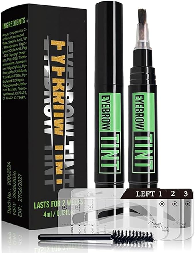 Brow Tint Kit LongLasting Eyebrow Dye for Defined Brows Waterproof and SmudgeProof Includes Precision BrushNatural Black - Image 1