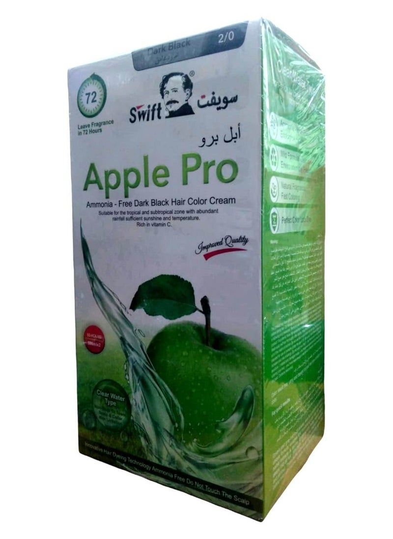 Swift Ammonia Free Hair Dye Cream Dark Black 500 ml + 500 ml 2/0  - Image 2