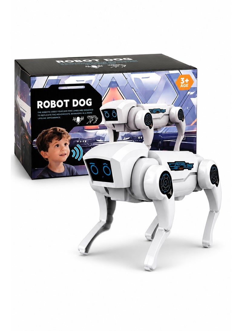 لعبة كلب روبوت للأطفال – حيوان أليف آلي تفاعلي مع أوامر صوتية، تفاعل باللمس، أضواء LED، أرجل مرنة وحركة واقعية لعمر 3 سنوات فأكثر - Image 1
