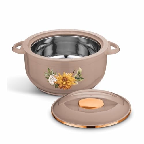 Asian Plastowares Nova Casserole 1600ml | Premium Insulated ISI-Certified Hotpot | Elegant Serveware Set | Kitchen Gift Combo with Box | Rose Beige - Image 2