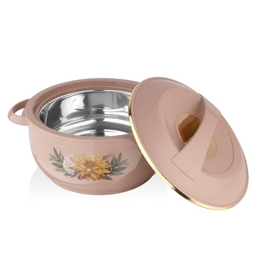 Asian Plastowares Nova Casserole 1600ml | Premium Insulated ISI-Certified Hotpot | Elegant Serveware Set | Kitchen Gift Combo with Box | Rose Beige - Image 1