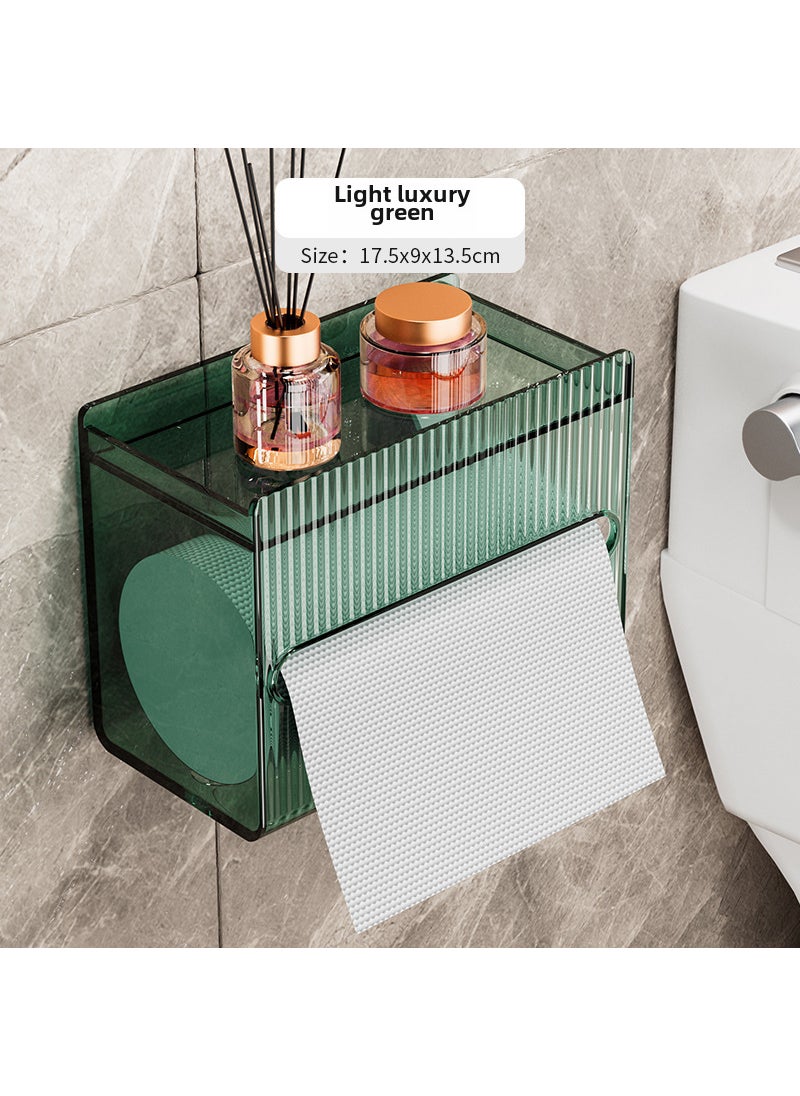 Generic Luxury Acrylic Tissue Box Waterproof Wall Mount Light luxury Green 