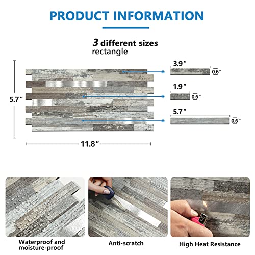 Midcard 20 Sheets Peel and Stick Backsplash PVC Wall Tile,for Kitchen Backsplash - Image 3