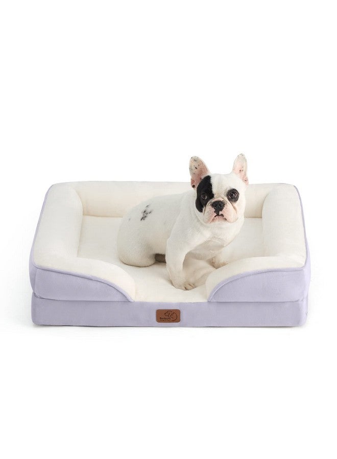 بيد شور سرير للكلاب من Bedsure Orthopedic للكلاب متوسطة الحجم - أسرّة أريكة للكلاب مقاومة للماء، سرير أريكة للحيوانات الأليفة من الإسفنج الداعم مع غطاء قابل للإزالة والغسل، وبطانة مقاومة للماء وقاعدة غير قابلة للانزلاق، لون لافندر - Image 1