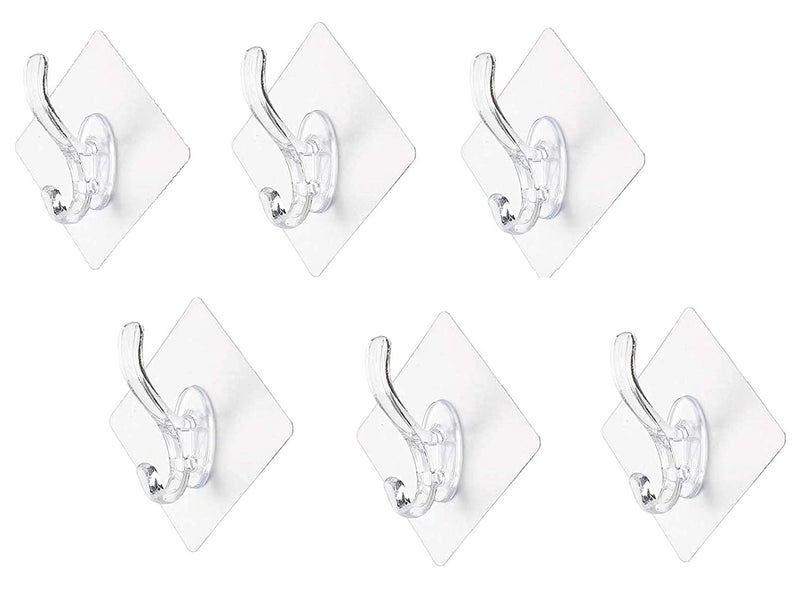 FOSCADIT FosCadit Waterproof Sticker Stick on Wall Hooks Hangers for Hanging Robe Coat Towel Keys Bags Lights Calendars 7X7 cm Plastic Clear 10 pcs - Image 1