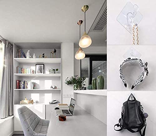 FOSCADIT FosCadit Waterproof Sticker Stick on Wall Hooks Hangers for Hanging Robe Coat Towel Keys Bags Lights Calendars 7X7 cm Plastic Clear 10 pcs - Image 4