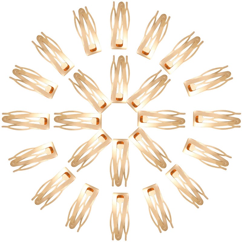 Chinco 24 Pcs Double Grip Hair Clips Metal Snap Clips Women Barrettes for Hair Making, Salon Supplies(Kc Gold,2 Inch) - Image 5