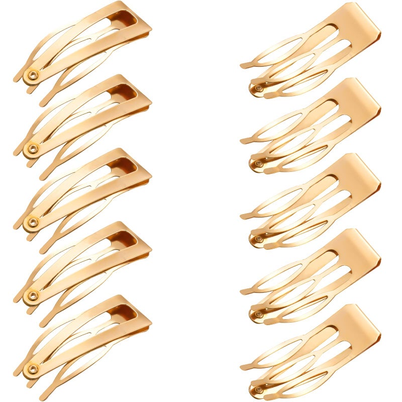 Chinco 24 Pcs Double Grip Hair Clips Metal Snap Clips Women Barrettes for Hair Making, Salon Supplies(Kc Gold,2 Inch) - Image 1
