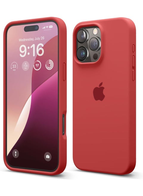 Liquid Silicone Case Cover For iPhone 16 Pro,Silky Soft Touch Full Body Protective Phone Case Anti Scratch Shockproof Cover With Microfiber Lining,Slim Protective Back Cover with Comfortable Hold Touch Feeling and Anti-fingerprint