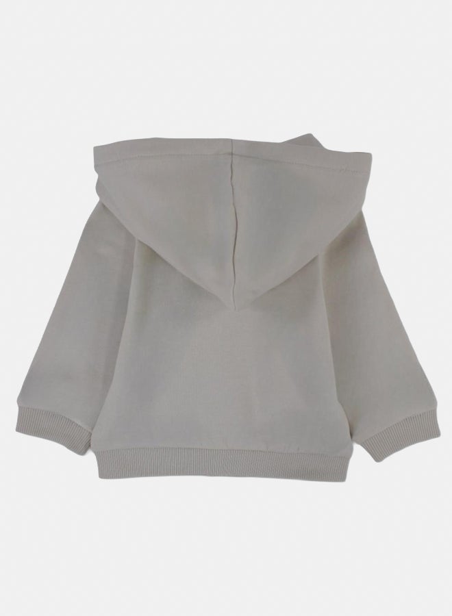 Pompelo Baby Boys Cotton Hoodie – Beige with “Pompelo” Design - Image 2