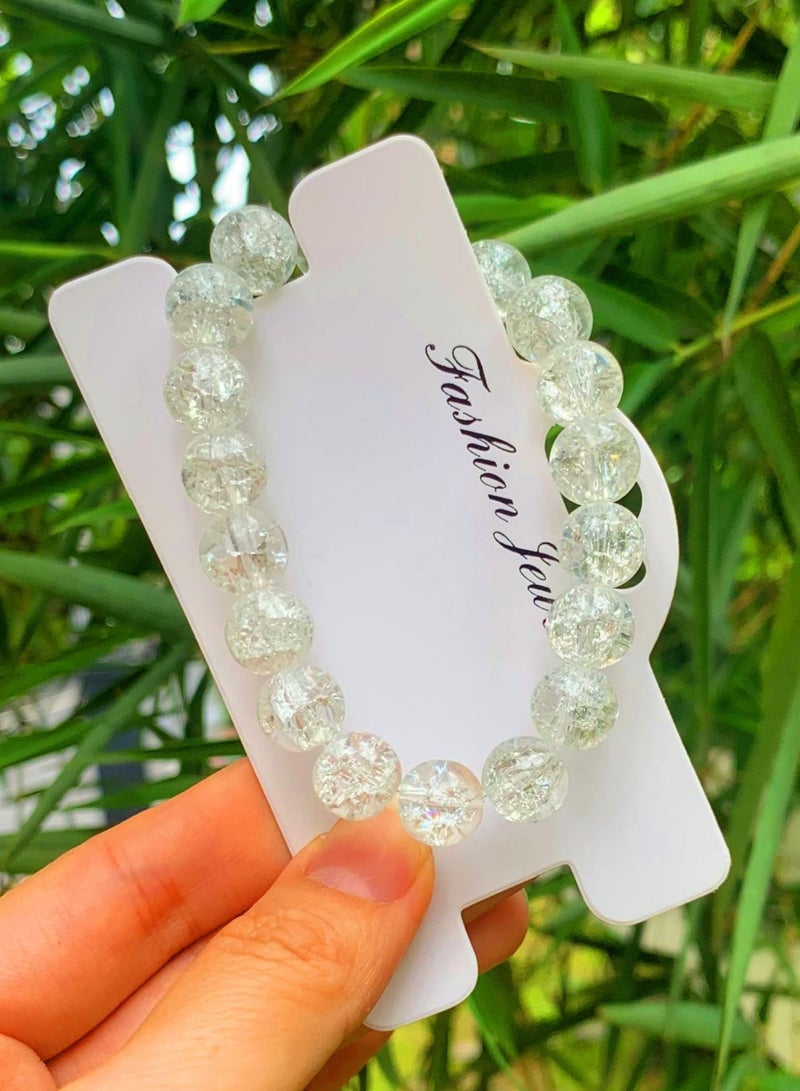 Traditional Fine Glazed Ice Cracked Bracelet Perfect Gift For Girls Ice White - Image 1