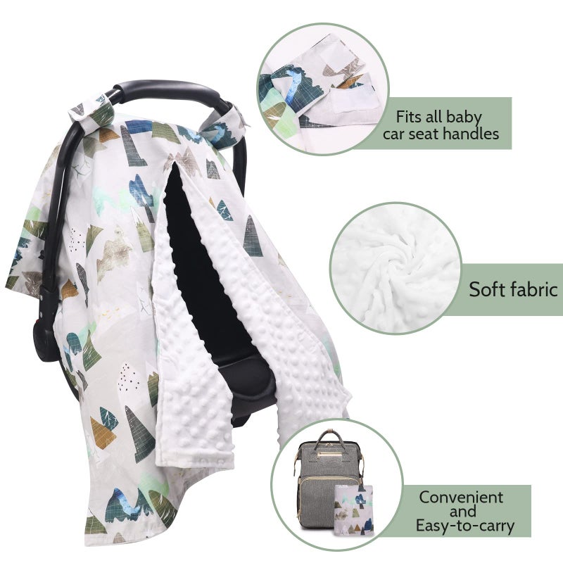 TANOFAR Car Seat Cover Baby, Carseat Covers Baby Boy Girl, Peekaboo Opening Infant Car Seat Cover for Winter, Warm & Cozy, Adventure Mountain - Image 4