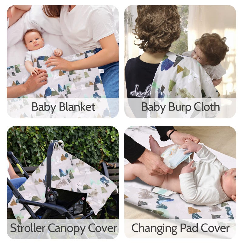 TANOFAR Car Seat Cover Baby, Carseat Covers Baby Boy Girl, Peekaboo Opening Infant Car Seat Cover for Winter, Warm & Cozy, Adventure Mountain - Image 3