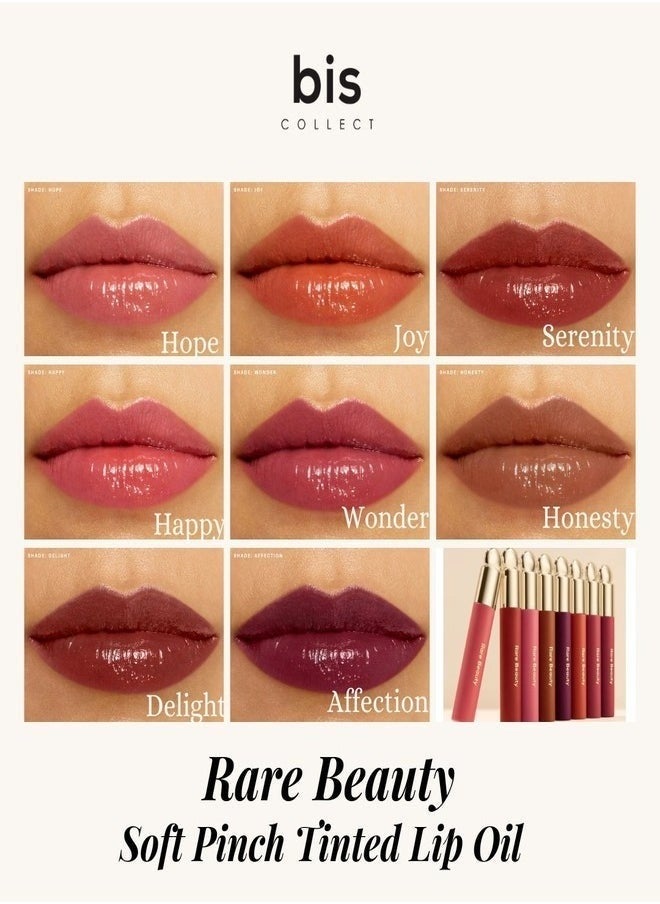 Rare Beauty Soft Pinch Tinted Lip Oil - Happy (Cool Pink, 3ml) - Hydrating, Lightweight, and Long-Lasting Lip Tint with a Glossy Finish  - Image 4