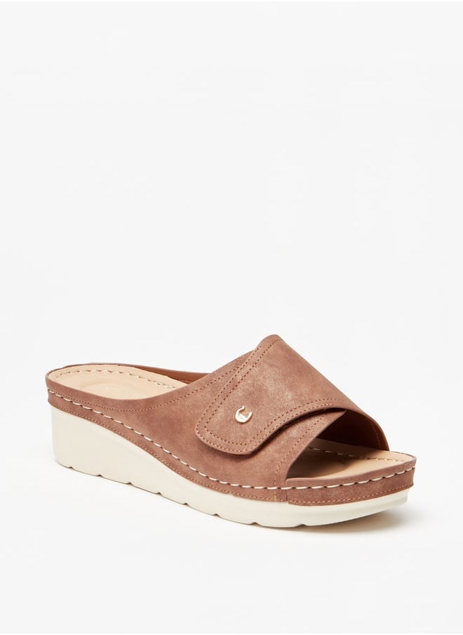 Le Confort Women's Stitch Detail Slip-On Sandals with Flatform Heels  - Image 1