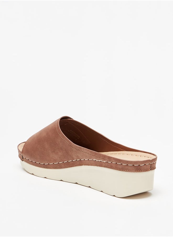 Le Confort Women's Stitch Detail Slip-On Sandals with Flatform Heels  - Image 2