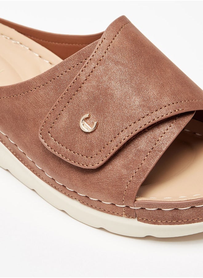 Le Confort Women's Stitch Detail Slip-On Sandals with Flatform Heels  - Image 5