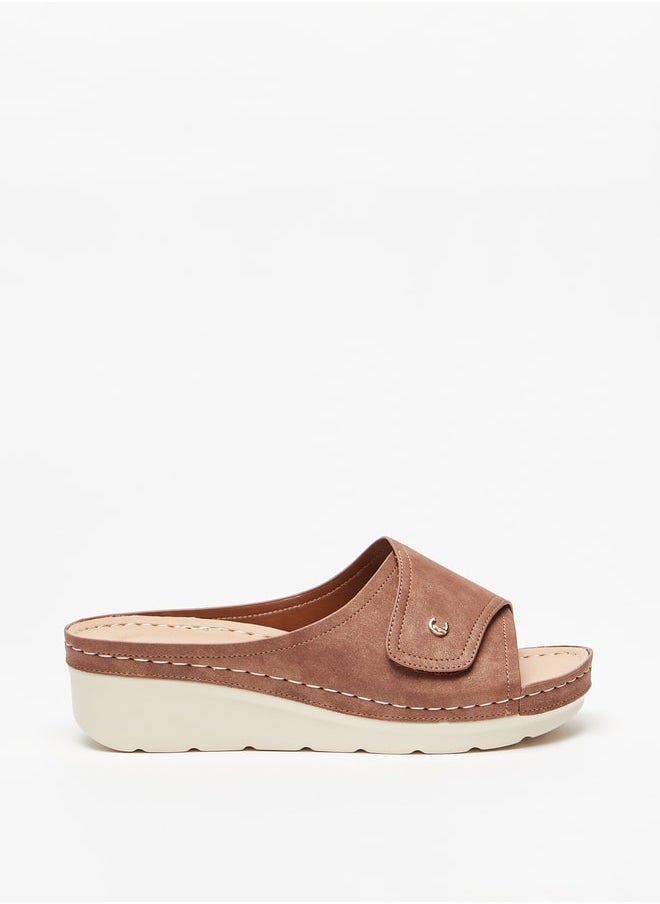 Le Confort Women's Stitch Detail Slip-On Sandals with Flatform Heels  - Image 3