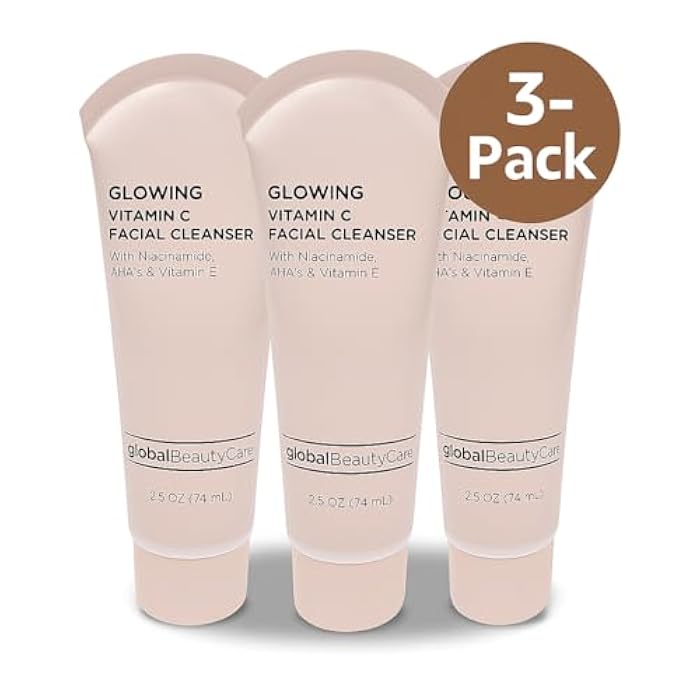 Global Beauty Care Vitamin C Facial Cleanser – Niacinamide, AHA & Vitamin E, 3-Pack (3x 2.5 fl oz) - Image 2
