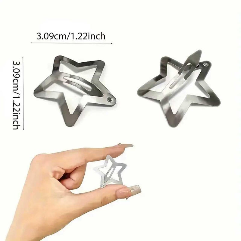 Isvo 32 PCS 1.22" Star Hair Clips, Y2K Accessories, Non-Slip Metal Snap Silver Barrettes for Kids & Girls & Women kpop Styling - Image 5