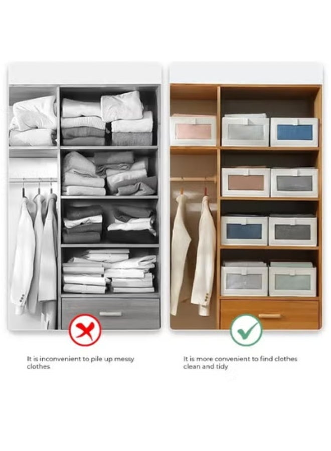 ZASPERS 3PC's Clothes Storage Box – Foldable Wardrobe Organizer, Drawer Organizer, Made of Nonwoven. Ideal for Clothes & Books Storage Washable Closet Storage Basket for Neat and Efficient Organization.  - Image 3