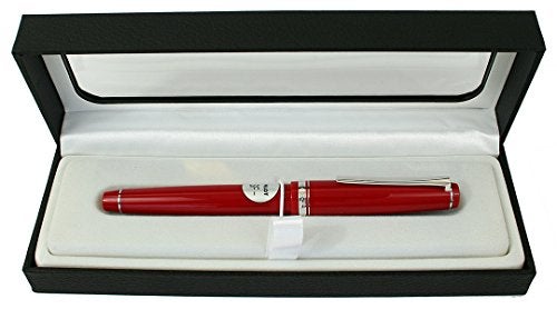 Pilot Falcon Collection Fountain Pen, Red Barrel with Rhodium Accents, Soft Extra Fine Nib, Blue Ink (71620) - Image 4