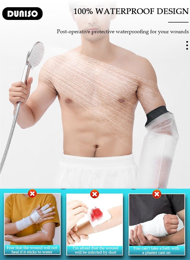 DUNISO Waterproof Arm Cast Cover for Shower Bath, Adult Watertight Hand and Wrist Protector, Soft Comfortable Watertight Seal to Keep Wounds Dry, Repeatable Wound Bandage Sleeve Bag for Broken Hand, Fingers, Surgery, Burns - Image 4