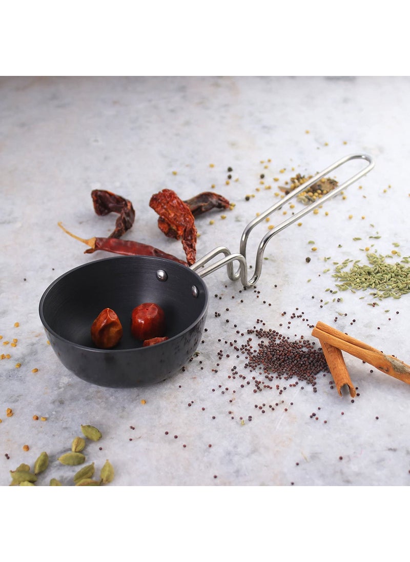 Incrizma Incrizma Raw Iron Tadka pan with Long Handle, Spice Roasting Tadka Pan, Vagaria with Long Handle Stainless Steel Tadka Frying Pan Spice Heating Pan (Iron)  - Image 5