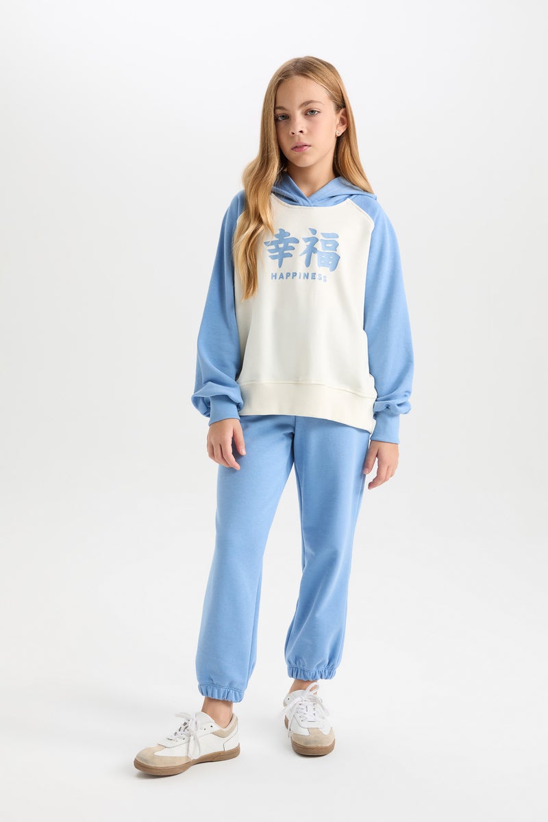 DeFacto Girl Hooded Printed Sweatshirt Sweatpants 2 Piece Set  - Image 3