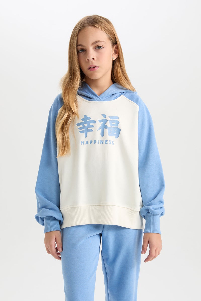 DeFacto Girl Hooded Printed Sweatshirt Sweatpants 2 Piece Set  - Image 4