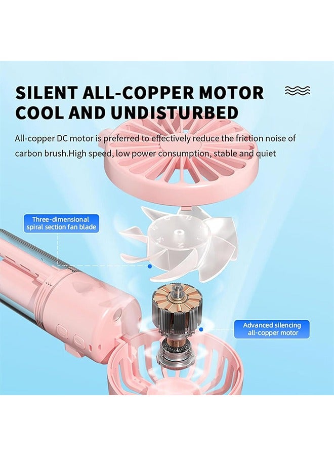 Portable Handheld Misting Fan，Rechargeable Battery Operated Spray Water Mist Fan Foldable，4 Speeds，Small Personal Cooling Fans for Outdoor,Travel, Makeup, Home, Office, Camping - Image 2