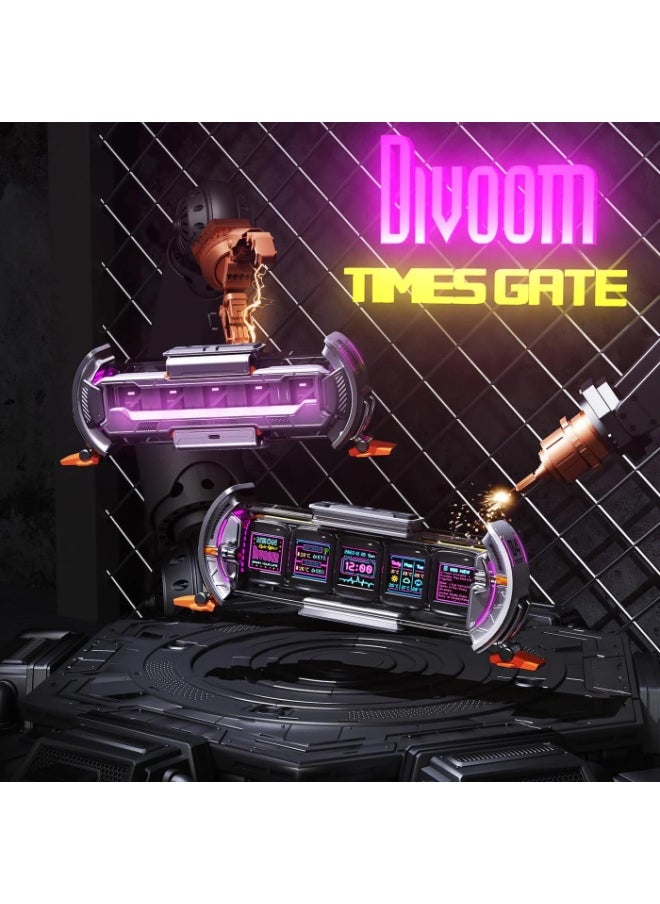 Divoom Divoom Times Gate – Cyberpunk Digital Clock with Smart App, Wi-Fi, and RGB Pixel Art Display - Pink  - Image 2