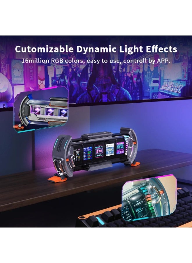 Divoom Divoom Times Gate – Cyberpunk Digital Clock with Smart App, Wi-Fi, and RGB Pixel Art Display - Pink  - Image 4