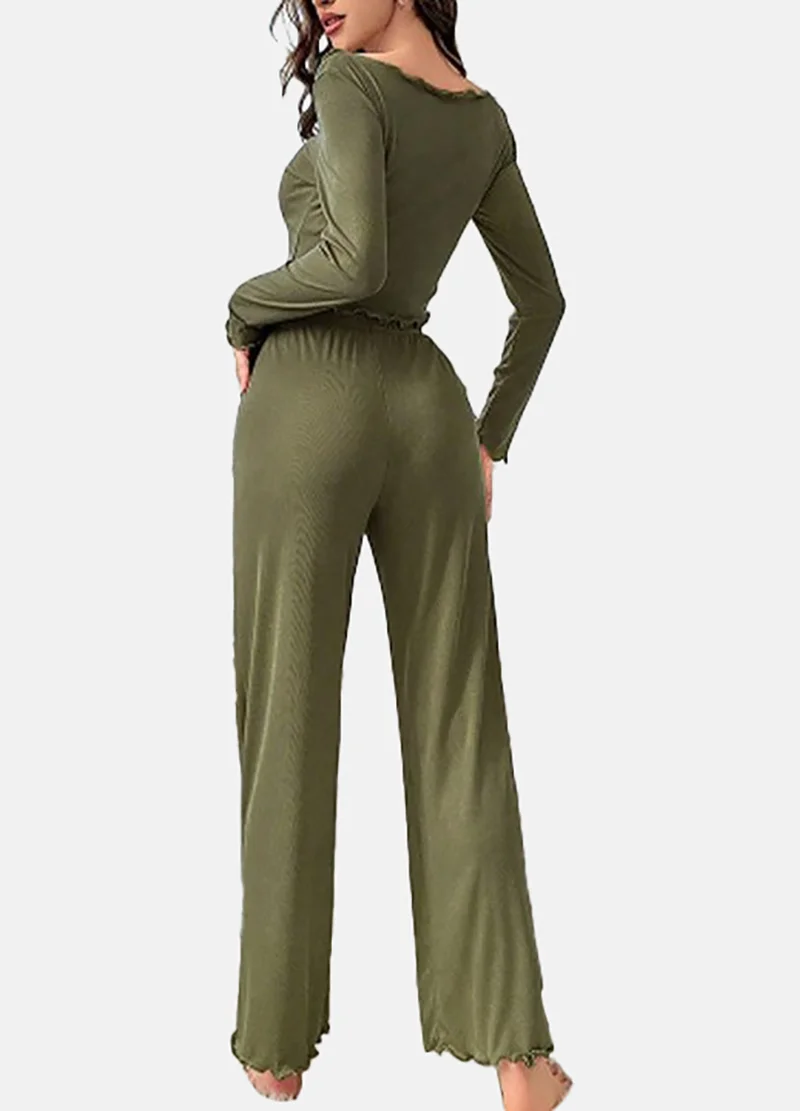 يونيكي Olive Solid Pyjamas & Top