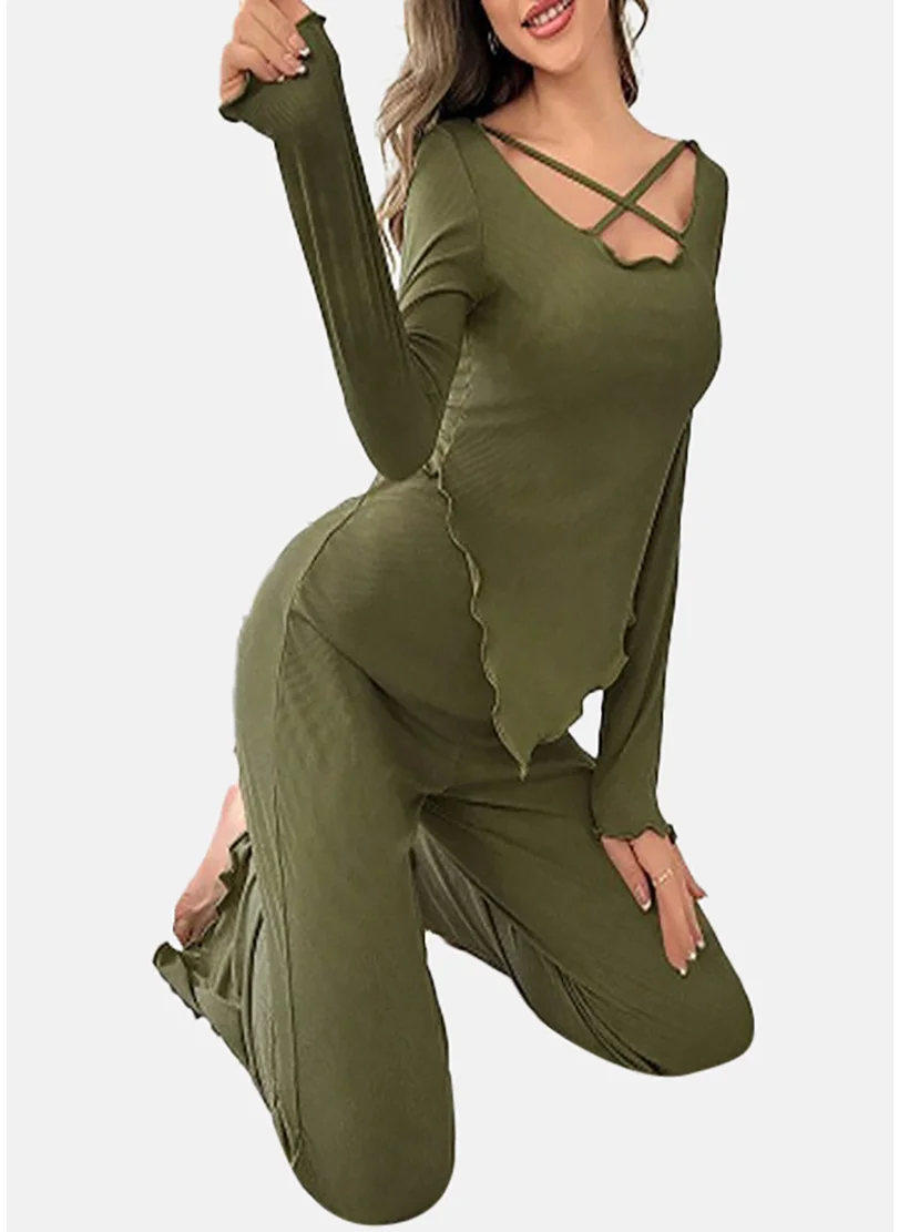 يونيكي Olive Solid Pyjamas & Top