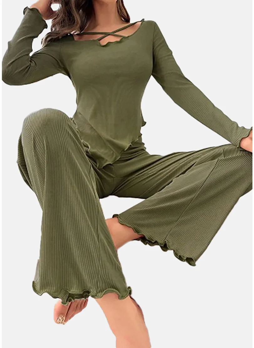 يونيكي Olive Solid Pyjamas & Top