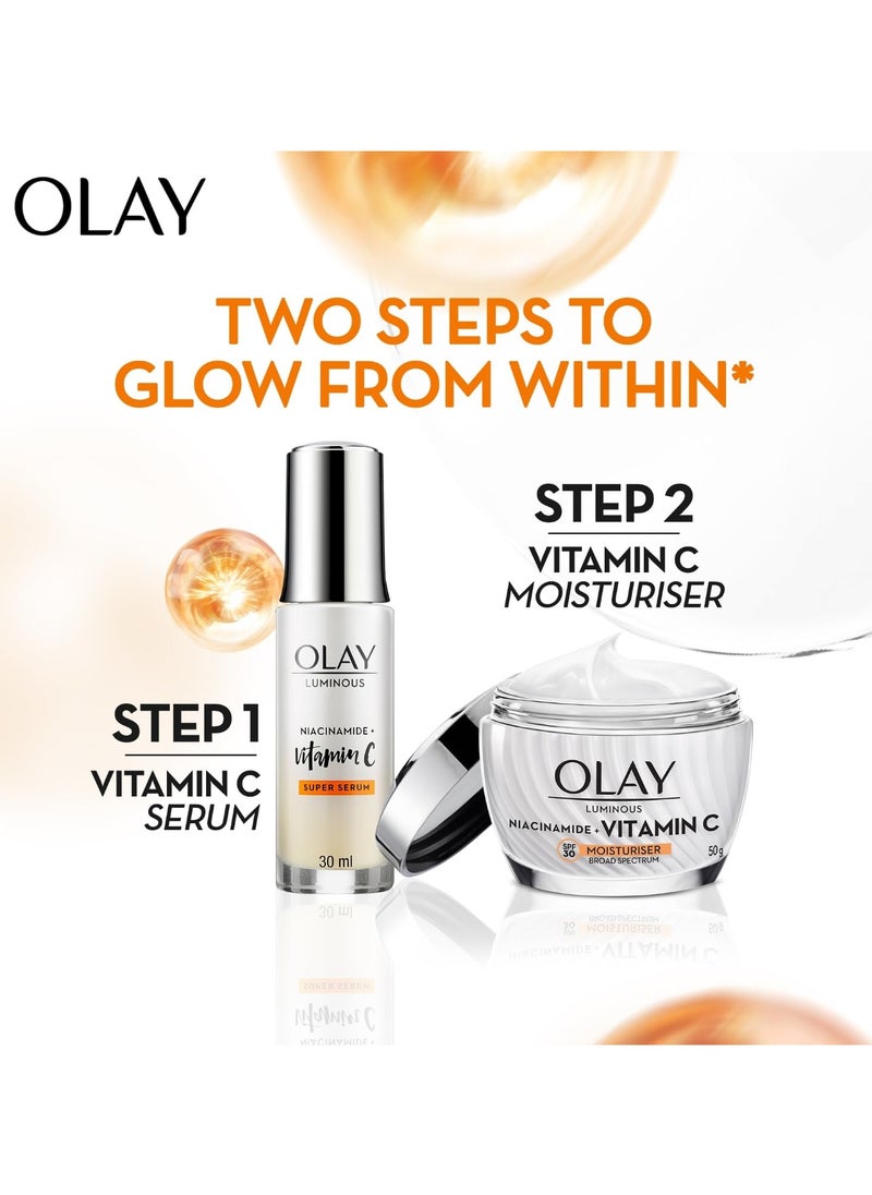 Vitamin C Face Cream with SPF30 l Brightens Skin and Reveals Glow | Smooth Texture with Niacinamide l Paraben and Sulphate Free | Normal, Oily, Dry and Combination Skin l 50g