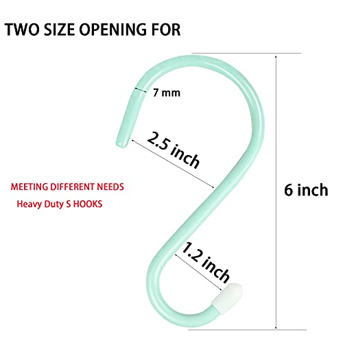 DINGEE 6 Inch Large Heavy Duty S Hooks,Green S Hook for Hanging Clothes,Rubber Coated S Hooks, Non Slip Vinyl Coated S Hanger Hook for Hanging Plants Outdoor, Pots and Pans, Coffee Cups, Garden - Image 5