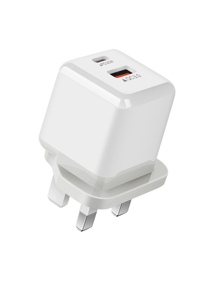 Cool Baby COOLBABY 20W PD Fast Charger Dual USB-A Type-C UK Plug QC 3.0 Safe Charging - Image 1
